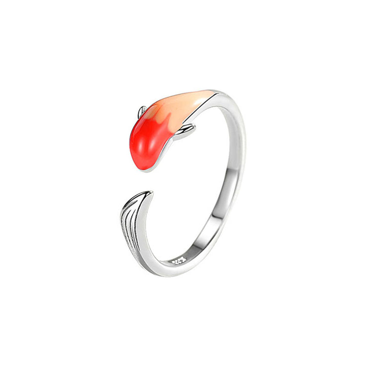 Anillo ajustable de la suerte del equilibrio de cobre del pez Koi de las Buddha Stones