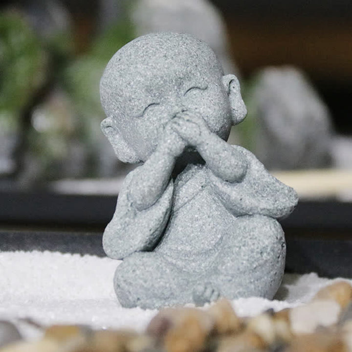 Buddha Stones meditación oración monje estatua de Buda serenidad decoración del hogar