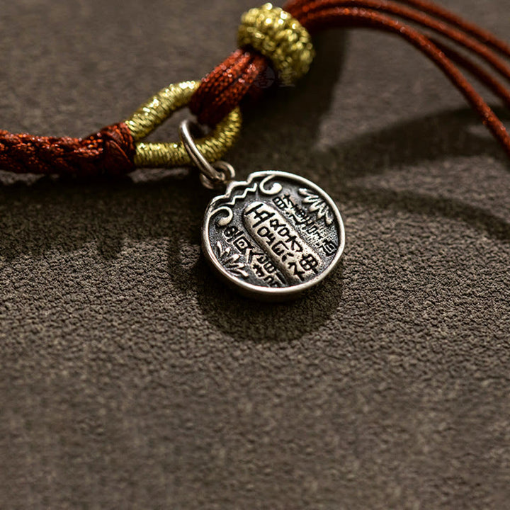 Pulsera trenzada de plata de ley 925 hecha a mano con Buddha Stones , cinco direcciones, dioses de la riqueza, protección de la suerte