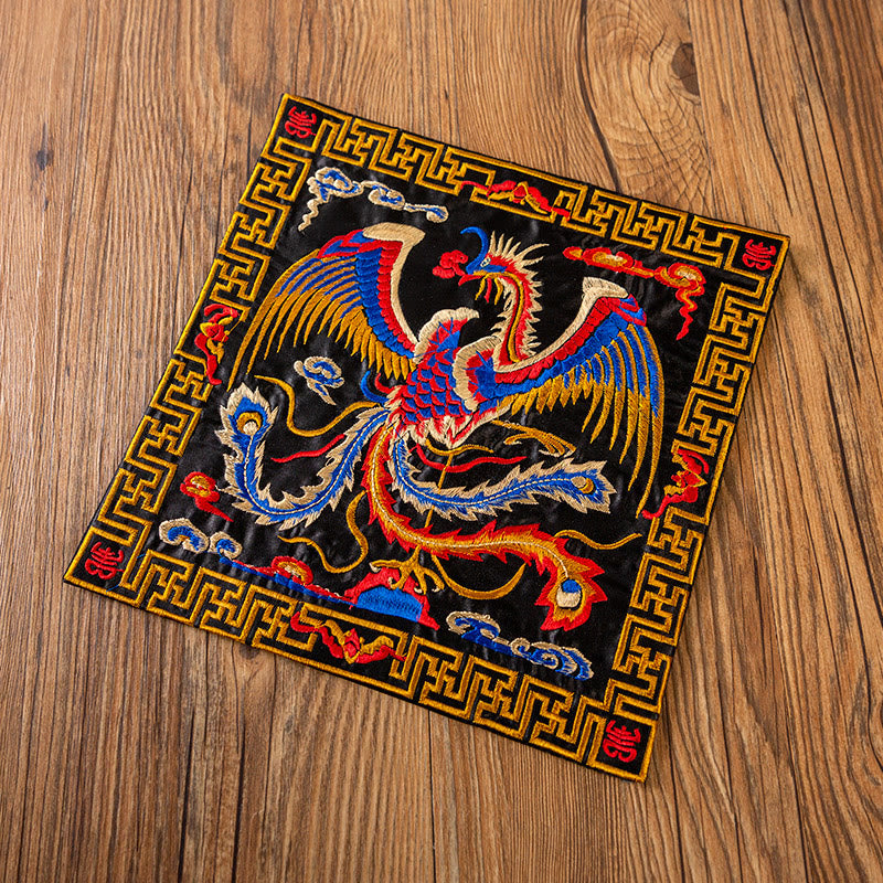 Alfombrilla para taza bordada con Buddha Stones , dragón Fénix, Kirin, posavasos para taza de té, tapete para té Kung Fu