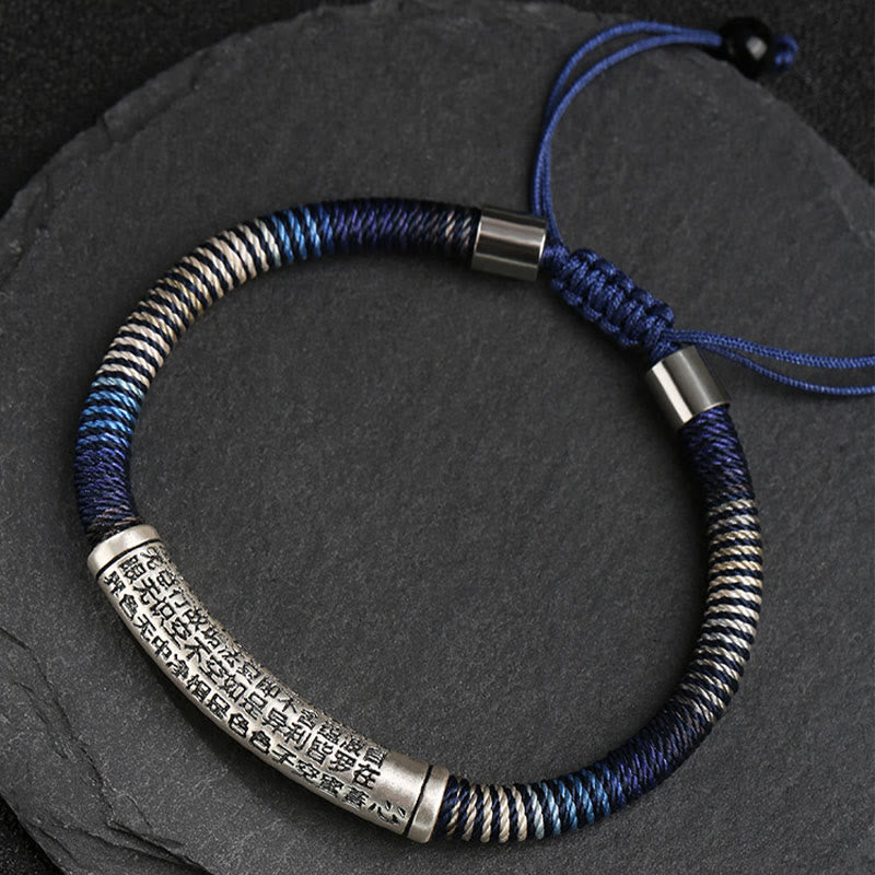 Pulsera trenzada hecha a mano con Buddha Stones de plata de ley 999 con forma de corazón Sutra Calm - image 4