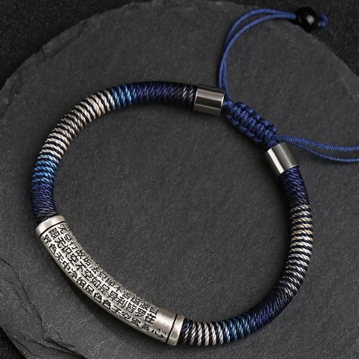 Pulsera trenzada hecha a mano con Buddha Stones de plata de ley 999 con forma de corazón Sutra Calm - image 4