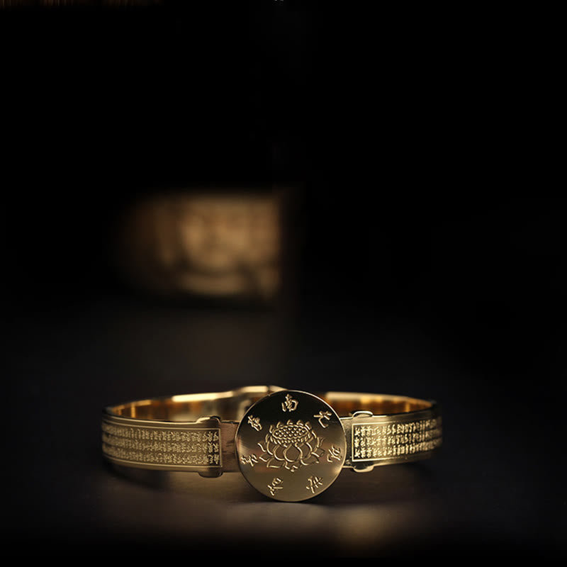 Brazalete de armonía de acero de titanio con Buddha Stones Yin Yang Lotus Om Mani Padme Hum Mantra
