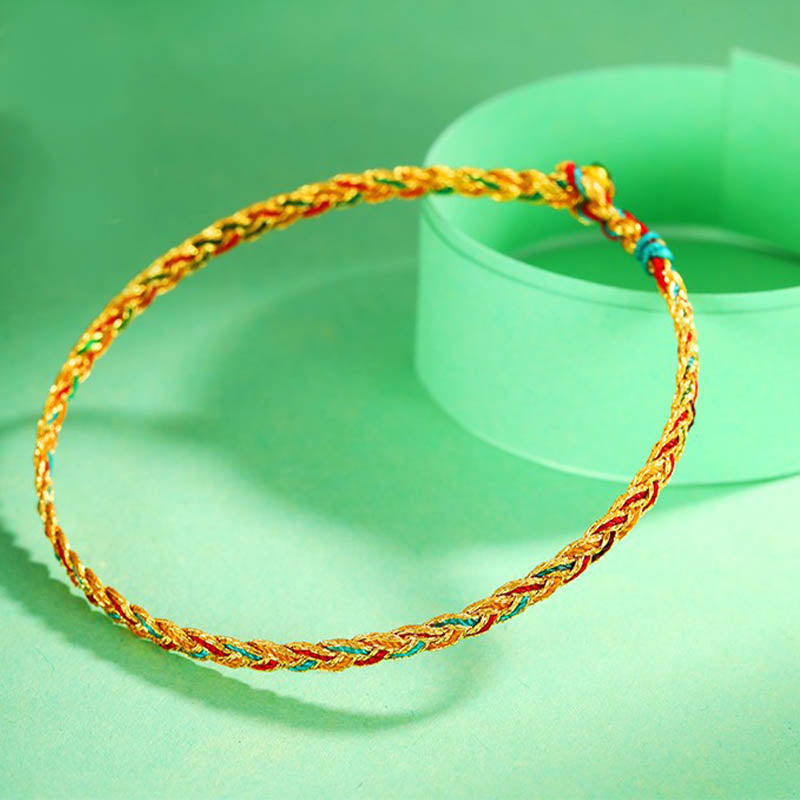 Pulsera de hilo trenzado con diseño de escamas de dragón multicolor hecha a mano con Buddha Stones