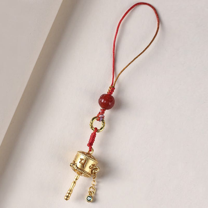 Buddha Stones tibetano Om Mani Padme Hum rueda de oración amuleto protección teléfono colgante decoración