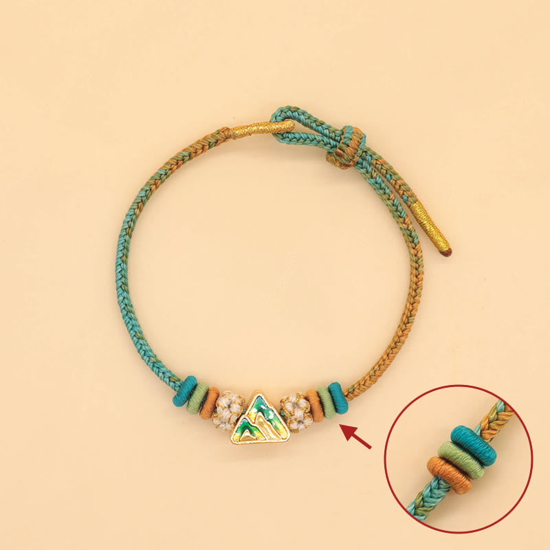Pulsera trenzada de cuerda de la suerte con nudo de paz de ocho hilos hecha a mano con Buddha Stones - image 13