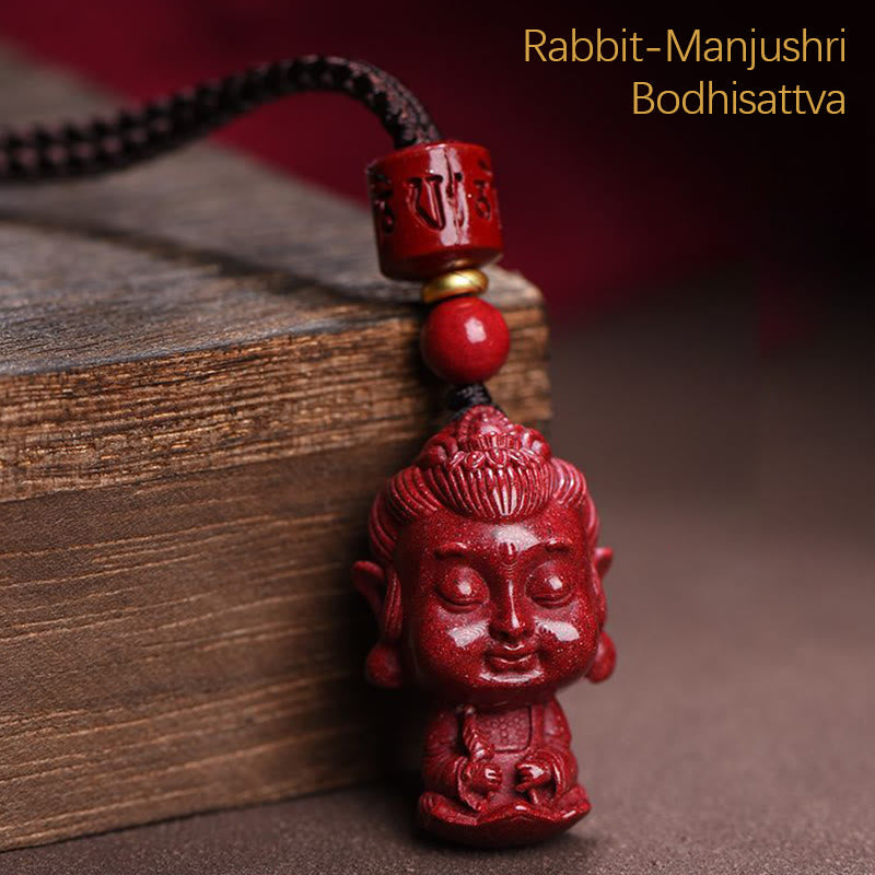 Buddha Stones del zodiaco chino, Buda natal, amuleto de cinabrio Natural, colgante para mantener alejados los espíritus malignos