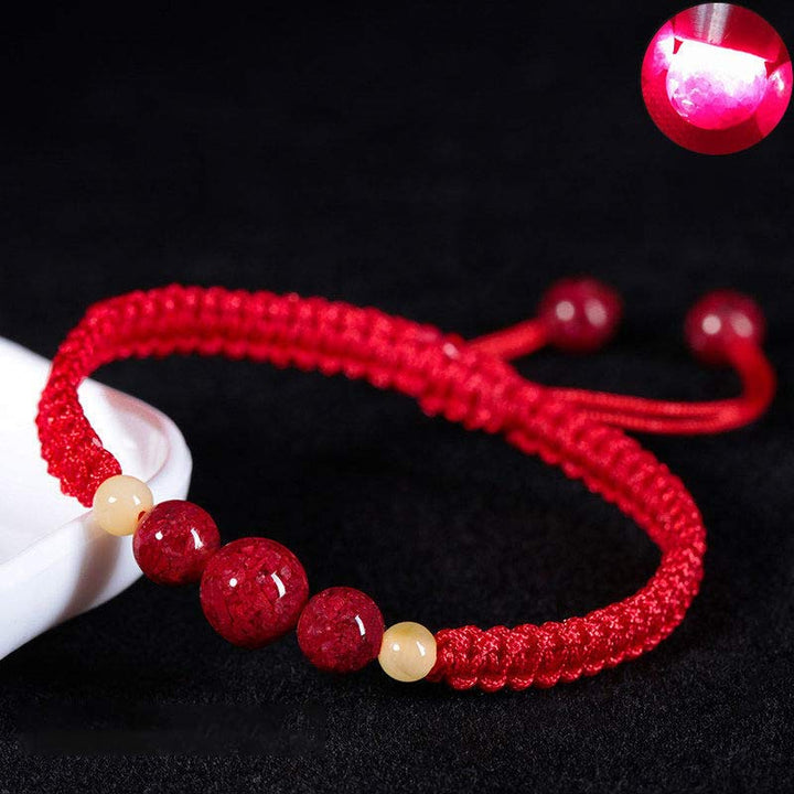 Pulsera de hilo rojo con bendición de cinabrio de Buddha Stones para niños