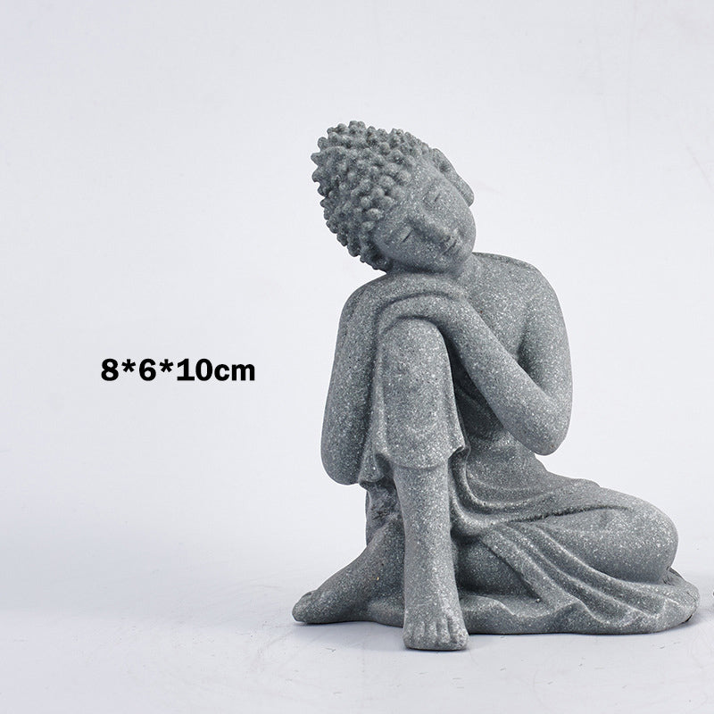 Buddha Stones Sentado Meditación Buda Bendición Compasión Decoración