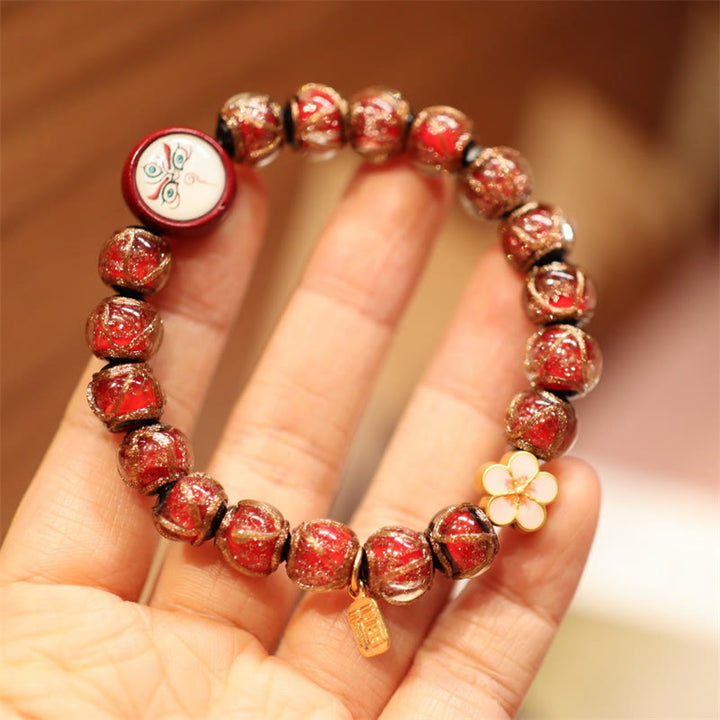 Pulsera de cuentas de la fortuna Thangka de la familia de las bestias que tragan oro tibetano, cinco dioses de la riqueza