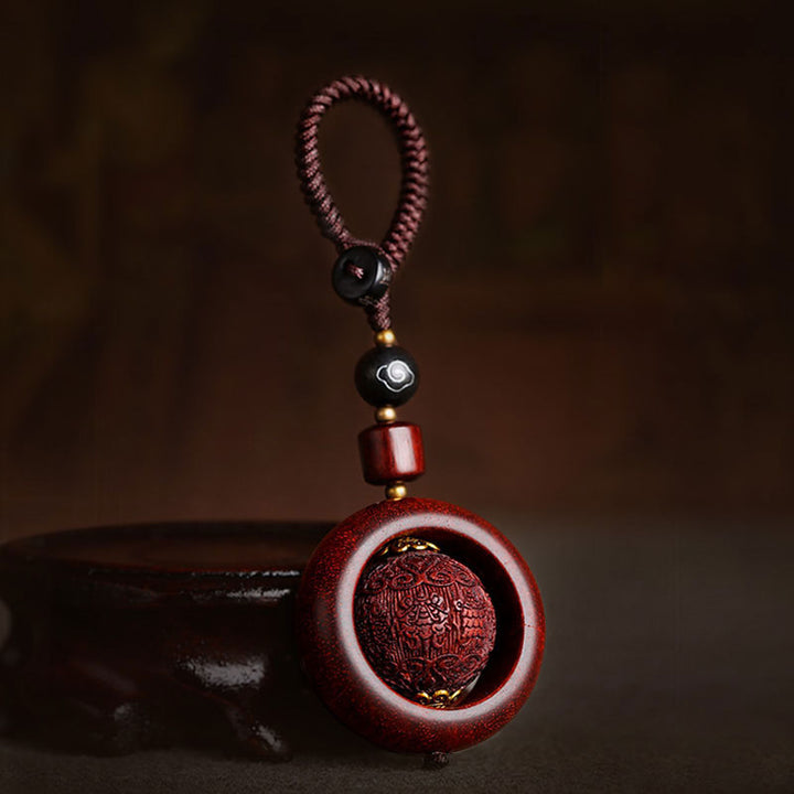 Buddha Stones tibetanas, hoja pequeña, sándalo rojo, ébano, protección de la suerte, decoración de rotación