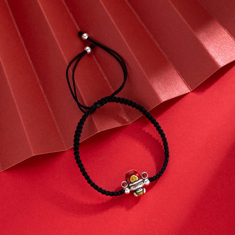 Pulsera trenzada de fuerza de la suerte, hilo hecho a mano, Dios de la riqueza , Buddha Stones