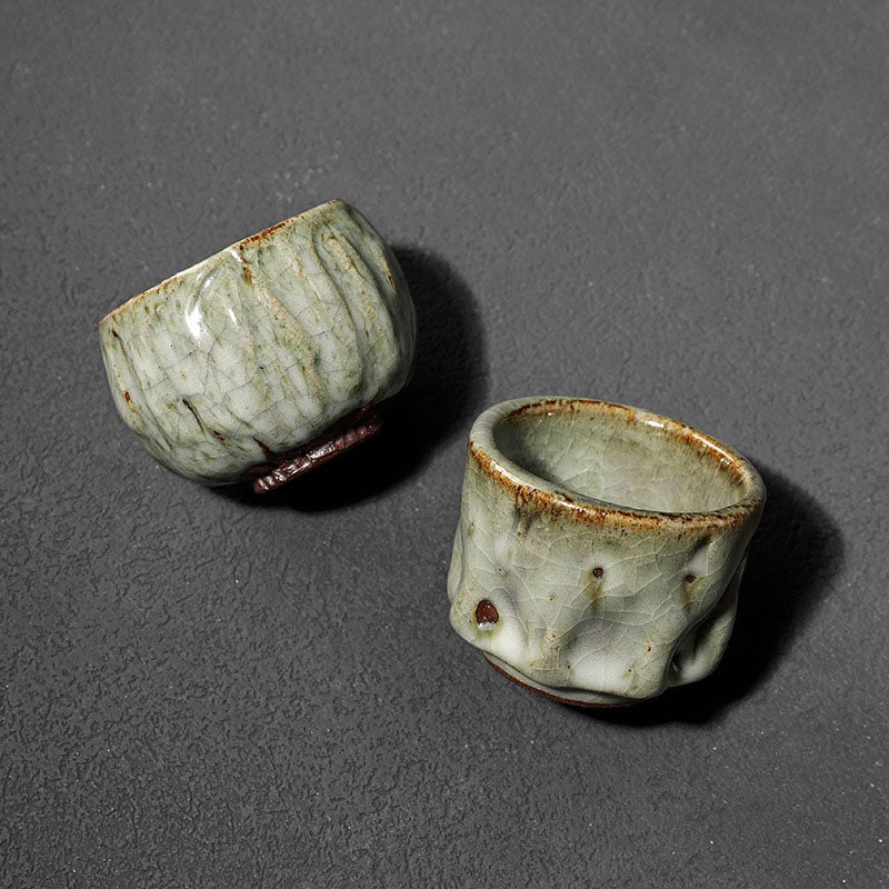 Buddha Stones hechas a mano, textura de hielo agrietada Simple, taza de té de cerámica china Jianzhan, taza de té de Kung Fu