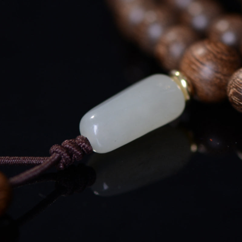 Pulsera Calma De Jade De Palisandro Con 108 Buddha Stones