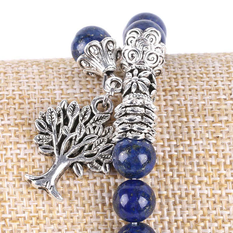 Pulsera elástica con amuleto de la suerte, árbol de la vida, Buddha Stones