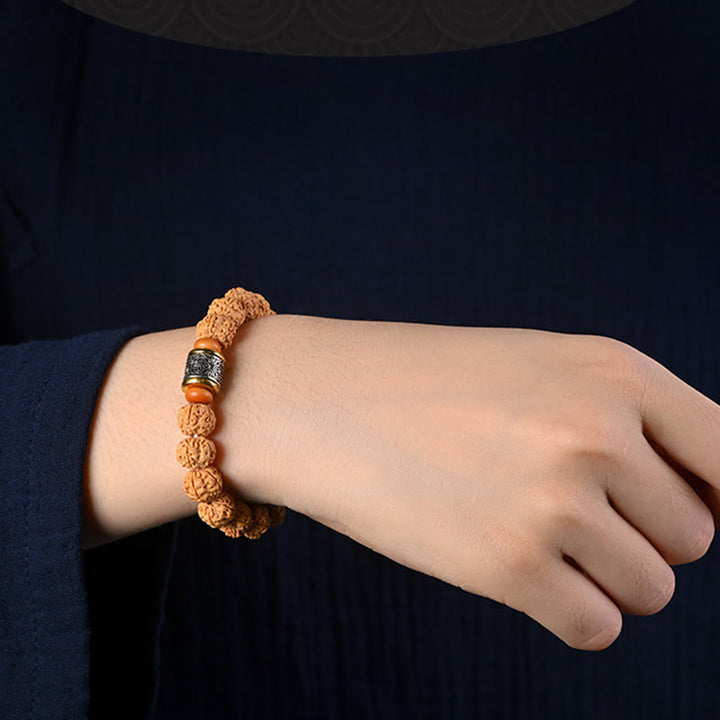 Buddha Stones Tíbet Rudraksha Bodhi Semilla Riqueza Pulsera auspiciosa