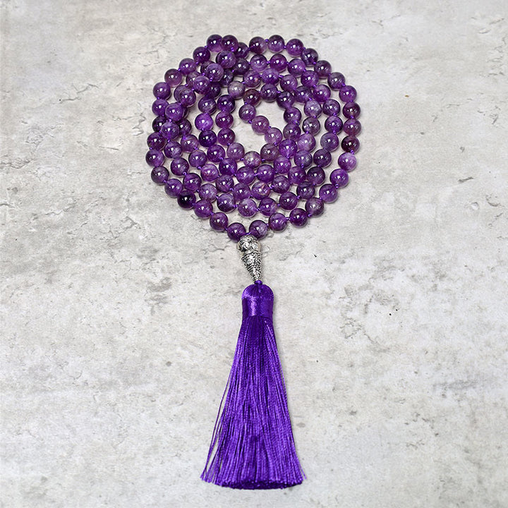 Collar tibetano de 108 cuentas Mala, collar de cuentas de oración para meditación y Yoga