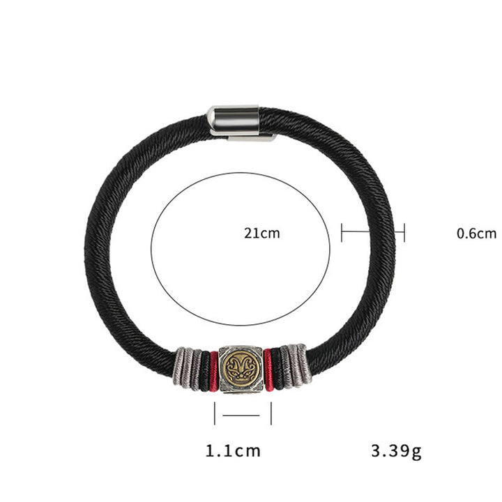 Pulsera de plata de ley 925 con Buddha Stones , nudo perfecto, nudo King Kong, fuerza de la fe