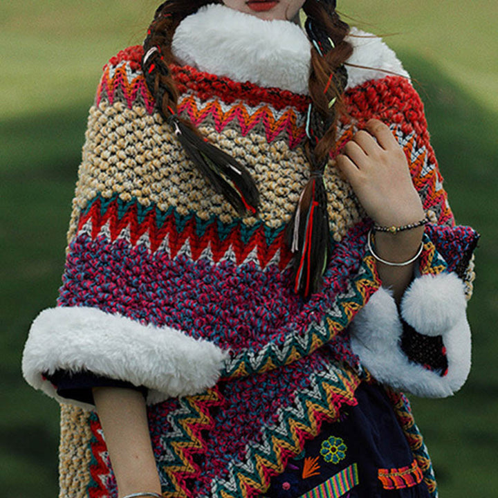 Mantón de rayas multicolor tibetano con Buddha Stones , bufanda de viaje acogedora para invierno