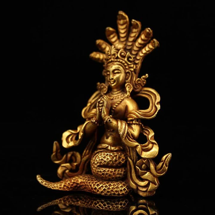 Decoración de estatua de cobre de protección de Bodhisattva Nagarjuna