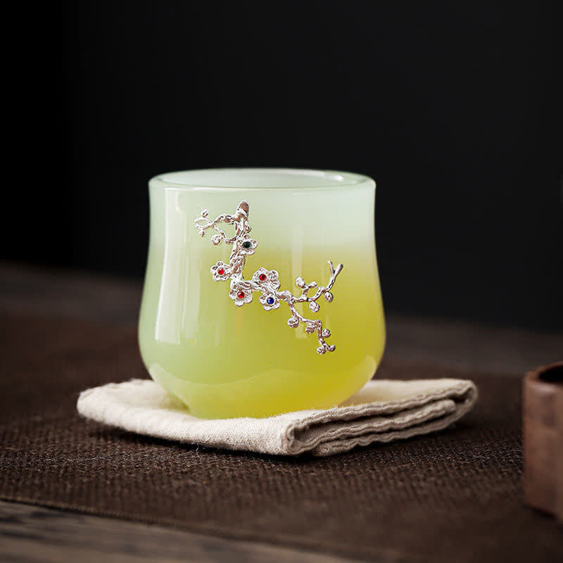 Tazas de té de cerámica con diseño de flor de Fénix, dragón de loto y Buddha Stones