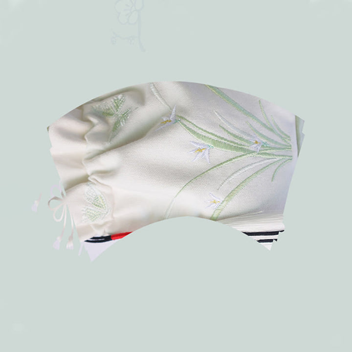 Bolso de hombro de lona con flores bordadas hechas a mano con Buddha Stones - image 11