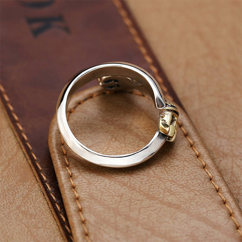 Anillo ajustable de cobre con diseño grabado de Dorje Vajra tibetano, Buddha Stones , suerte y riqueza