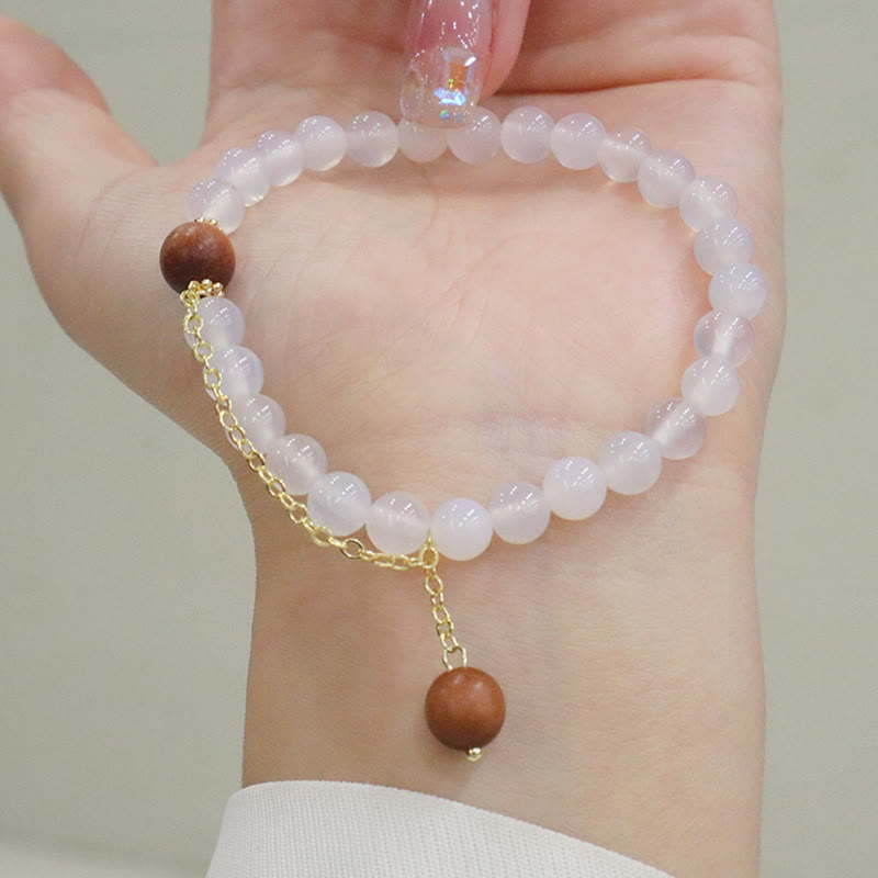 Pulsera de protección con dije de personaje Fu de ojo de gato de sándalo con Buddha Stones