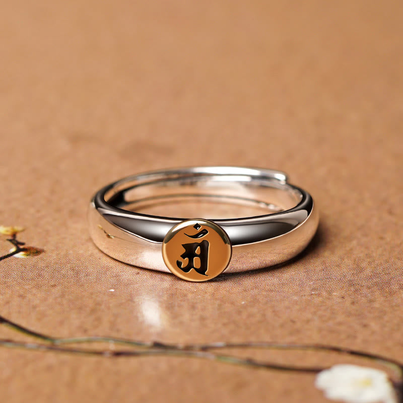 Anillo de paz de Buda Natal con Buddha Stones de Buda tibetanas Om Mani Padme Hum talladas del zodíaco chino