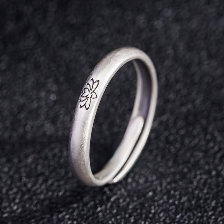 Anillo de iluminación de flor de loto de plata de ley 925