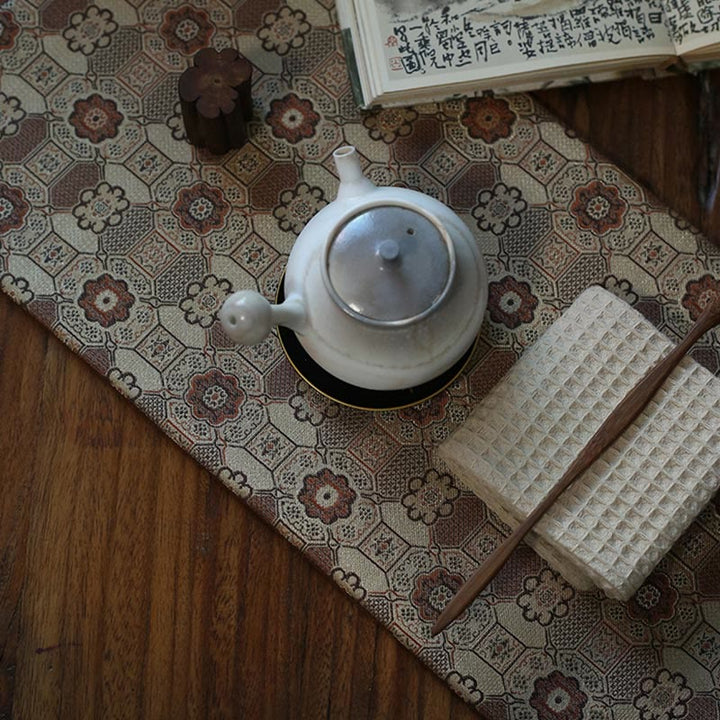 Posavasos para taza de té con diseño de brocado floral elegante