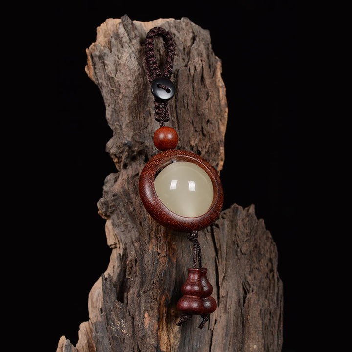 Buddha Stones, sándalo rojo, madera de ébano, sándalo verde, cuentas luminosas de la suerte, calabaza, llavero de la paz