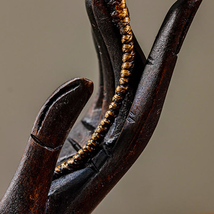 Candelabro de madera con diseño de mano de Buddha Stones , decoración para el hogar