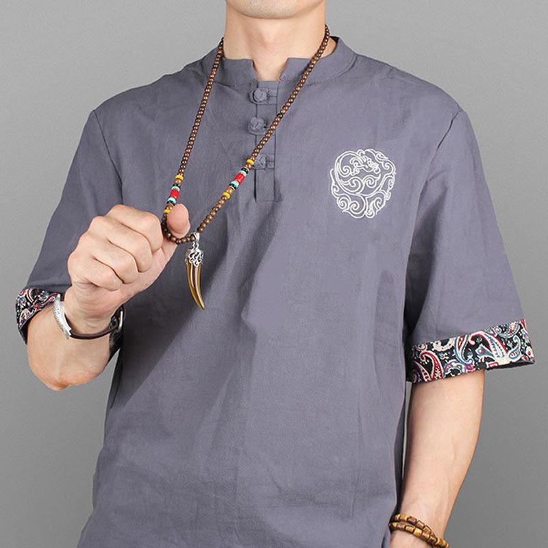 Colgante de collar de meditación de protección estilo cuerno de piedra turquesa de madera de wengué