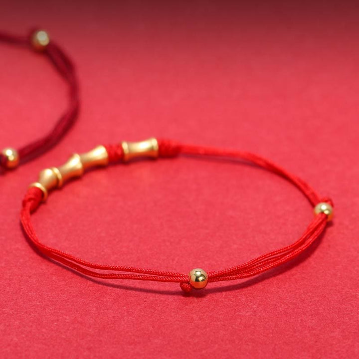 Pulsera trenzada de la suerte con diseño de bambú de plata de ley 925 con Buddha Stones