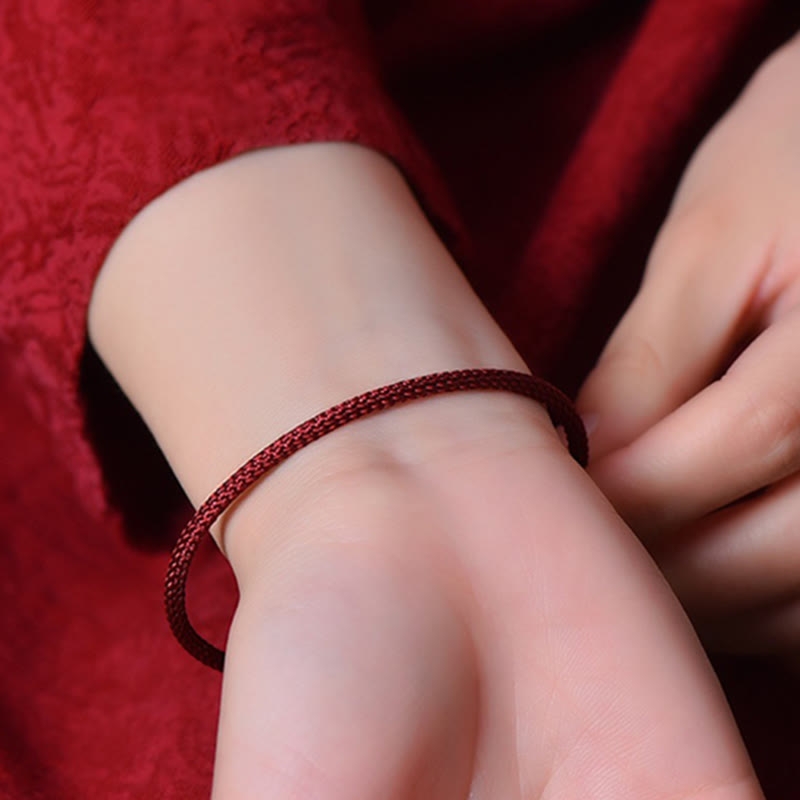 Pulsera de cuerda trenzada de la suerte hecha a mano con diseño simple de Buddha Stones