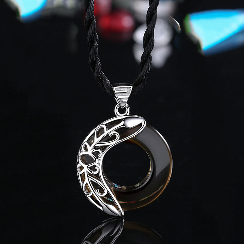 Colgante de collar curativo de la suerte de cobre con alas de amor