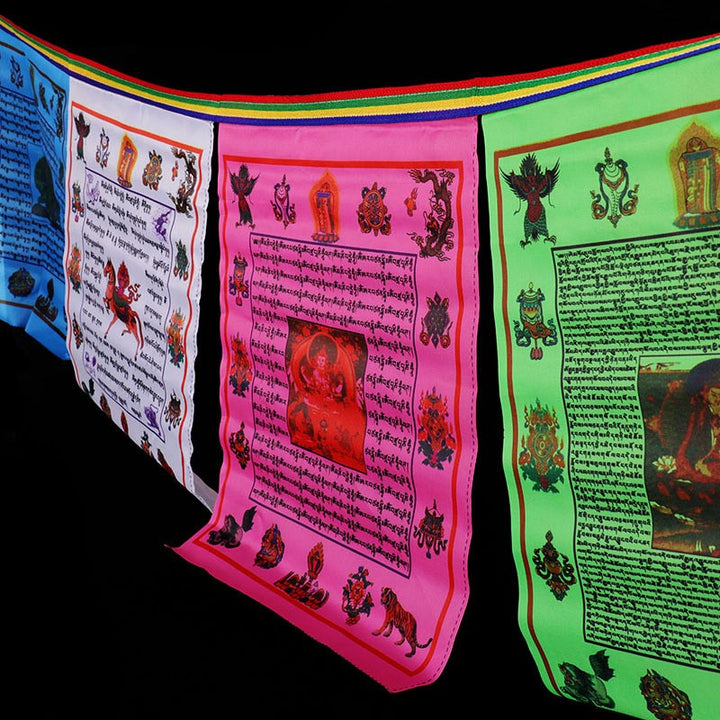Bandera de oración para exteriores con bendición tibetana (10 unidades) - 35 cm x 28 cm - image 0