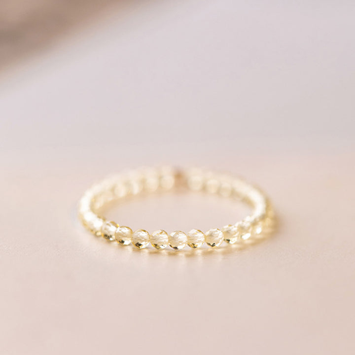 Anillo de prosperidad y felicidad con citrino natural de Buddha Stones