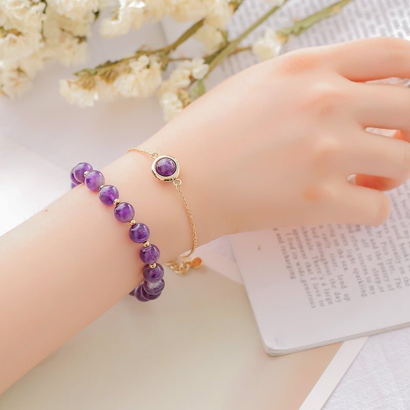 Pulsera Positiva de Cristal de Cuarzo Fresa con Piedra Solar de Buddha Stones