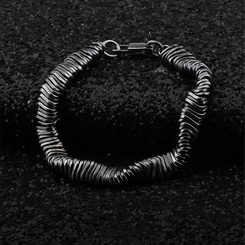 Pulsera de cadena curativa de riqueza con diseño trenzado vintage de plata de ley 925 con Buddha Stones