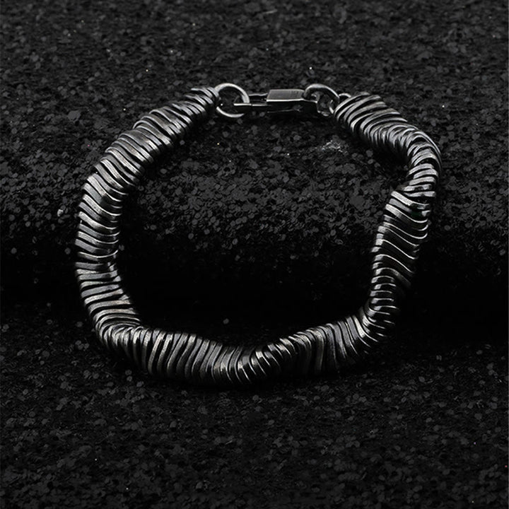 Pulsera de cadena curativa de riqueza con diseño trenzado vintage de plata de ley 925 con Buddha Stones
