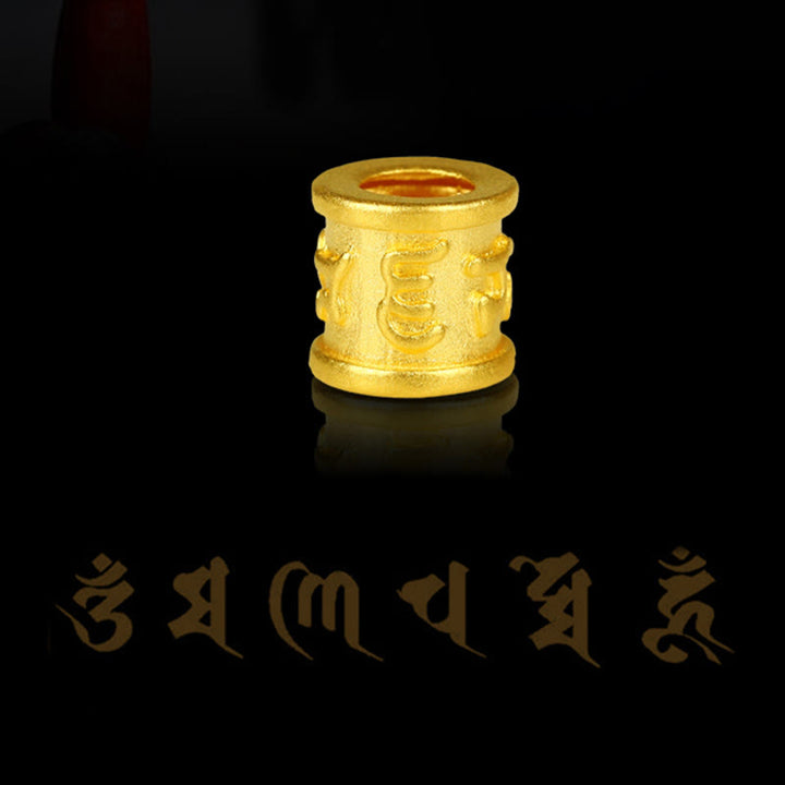 Buddha Stones Tíbet 999 oro Om Mani Padme Hum pulsera de la suerte hecha a mano con ocho hilos y nudo de la paz