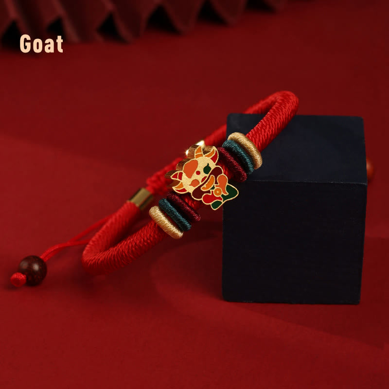 Pulsera roja trenzada de la suerte del zodíaco chino, hecha a mano, de Plata de Ley 925 con Buddha Stones , Año del Dragón