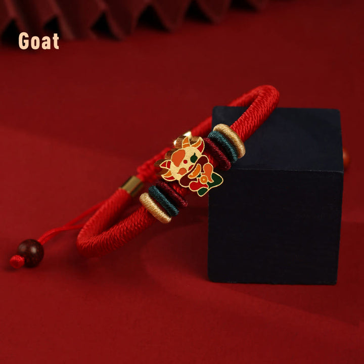 Pulsera roja trenzada de la suerte del zodíaco chino, hecha a mano, de Plata de Ley 925 con Buddha Stones , Año del Dragón