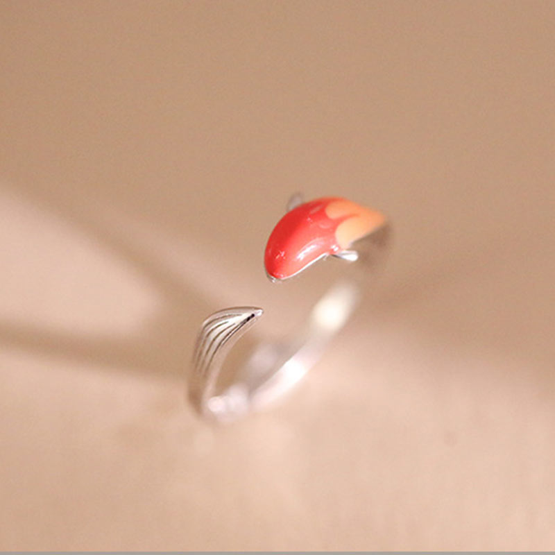 Anillo ajustable de la suerte del equilibrio de cobre del pez Koi de las Buddha Stones