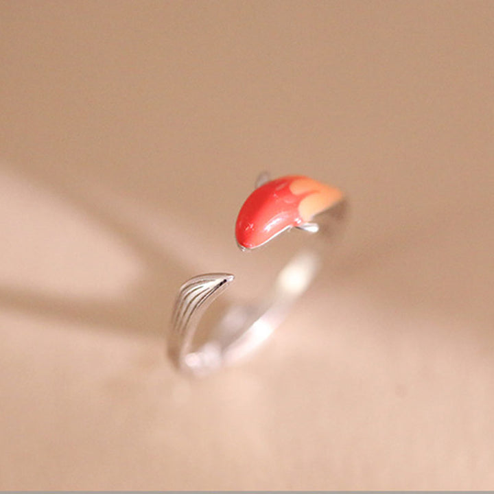 Anillo ajustable de la suerte del equilibrio de cobre del pez Koi de las Buddha Stones