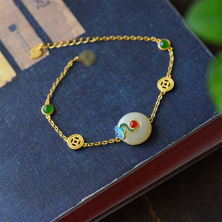 Buddha Stones, monedas de cobre de Jade, nubes propicias, collar de prosperidad, colgante, pulsera, anillo, pendientes