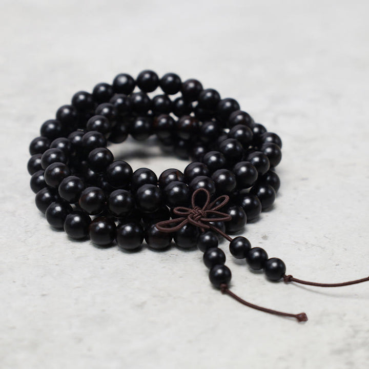 Pulsera de cuentas de Mala con Buddha Stones , 108, oración, meditación, sándalo, elástica - image 8