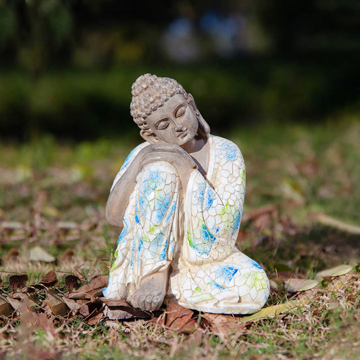 Estatua de resina de serenidad de Buda Zen meditando, decoración del hogar